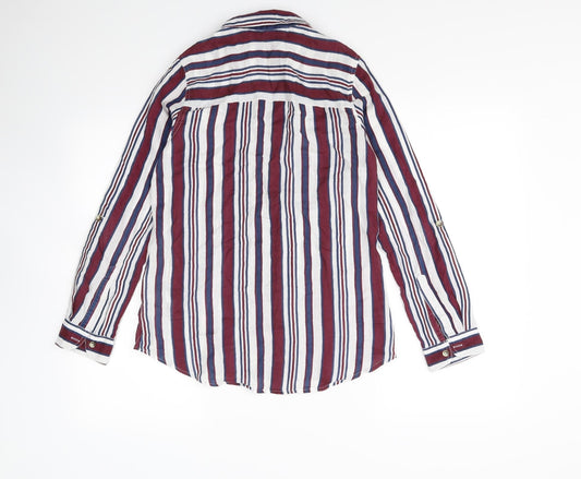 Preworn Womens Multicoloured Striped Basic Button-Up Size 6