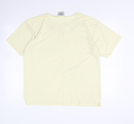 FL COLLECTION Womens Yellow Basic T-Shirt Size XL