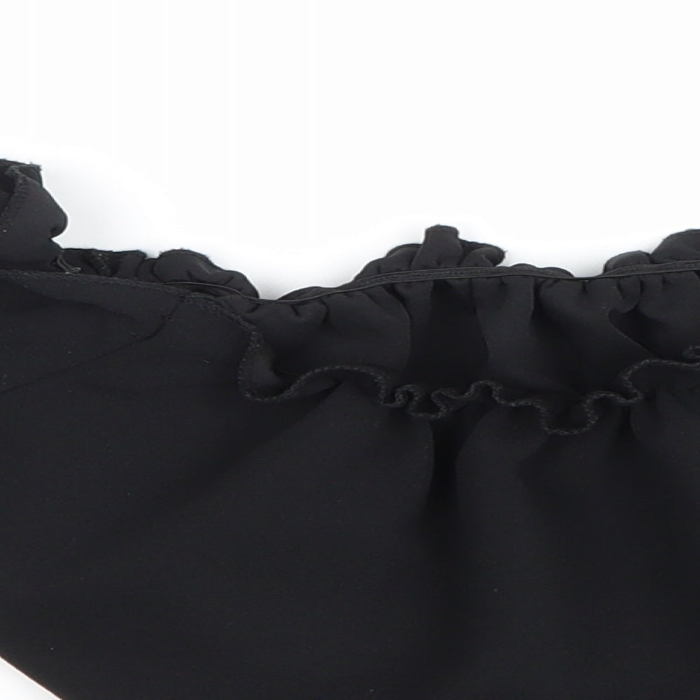 Brand and care label for New Look women’s black cropped blouse, size UK 10, - boob tube blouse