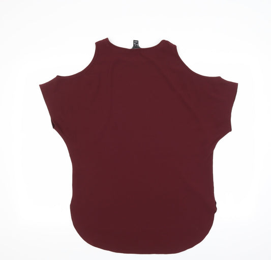 New Look Womens Red Basic Blouse Size 8