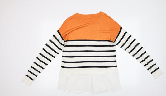 Exquiss's Womens Multicoloured Striped Tunic Jumper Size M