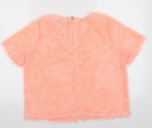 Select Womens Orange Basic T-Shirt Size 16