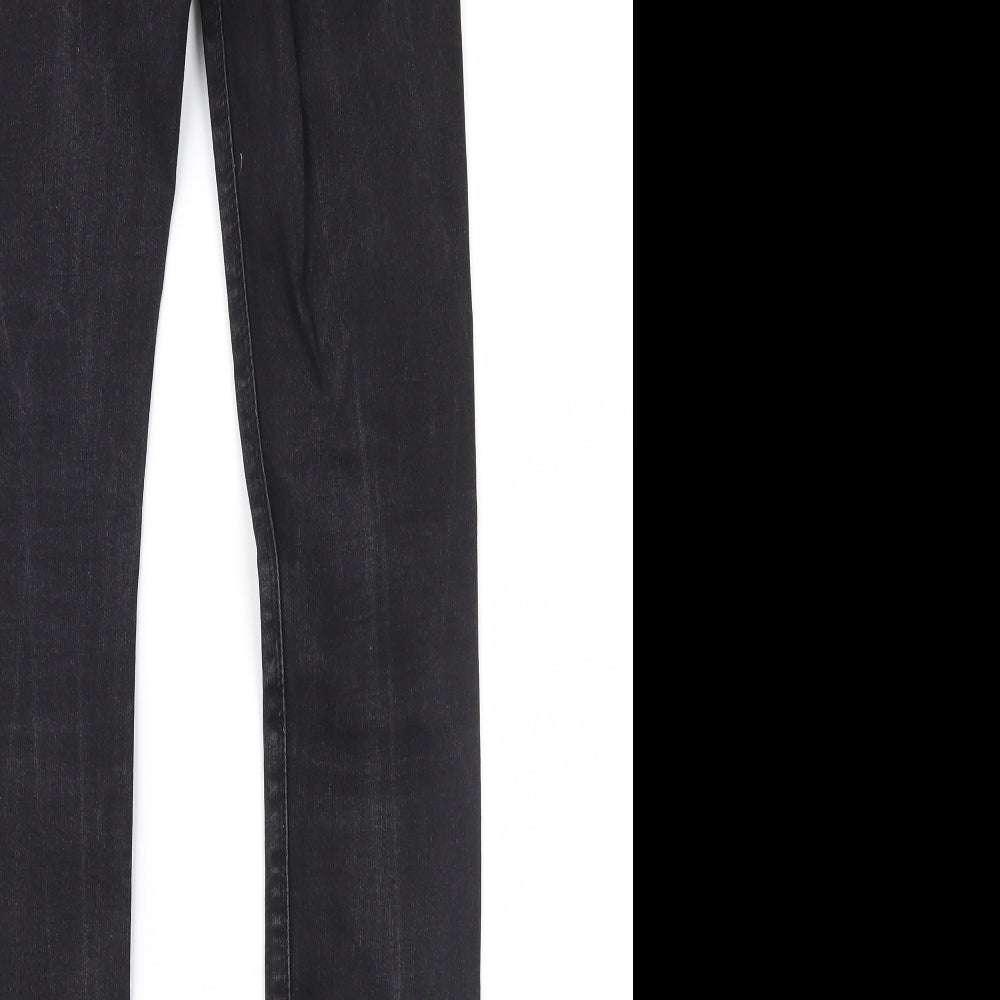 Brand and care label for Denim & Co. women’s black denim skinny jeans, size UK 10, 29-inch leg