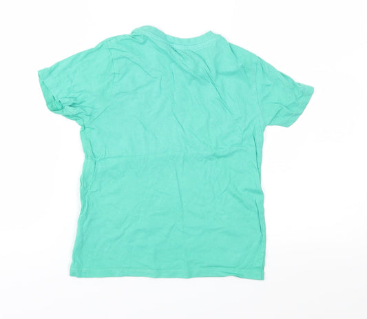 Pep&Co Boys Green Jersey Basic T-Shirt Size 6-7 Years
