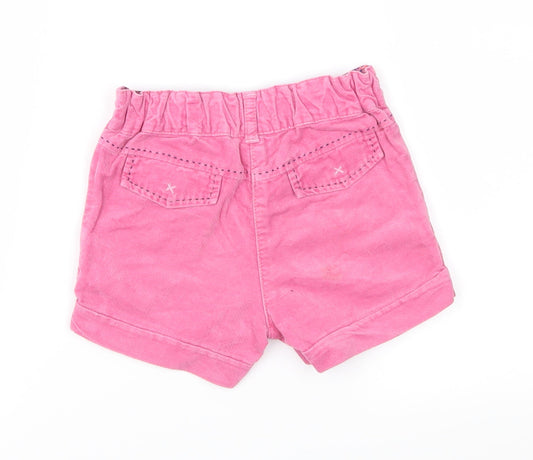 NEXT Girls Pink Velvet Cropped Trousers Size 12-18 Months