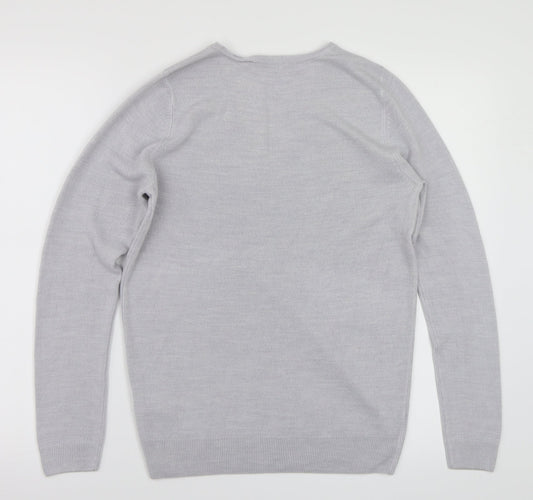 Love Knitwear Womens Grey Pullover Jumper Size 10