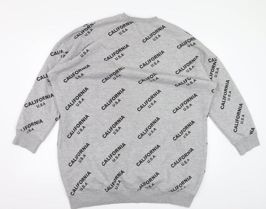 Missguided Womens Grey Pullover Sweatshirt Size 14 - CALIFORNIA U.S.A