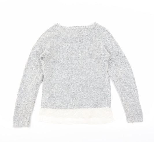 YD Girls Grey Pullover Jumper Size 11-12 Years - LACE UNDER TOP