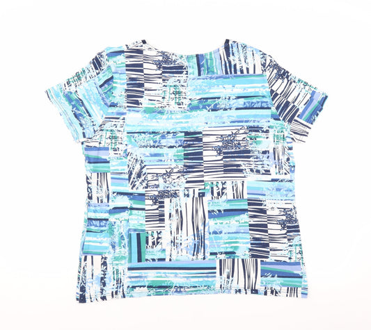 Anna Rose Womens Blue Basic T-Shirt Size XL