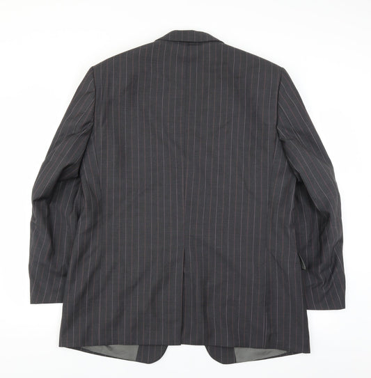 Angelico Mens Grey Striped Jacket Suit Jacket Size 40