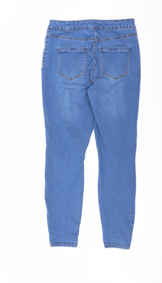 Payaya Womens Blue Denim Skinny Jeans Size 14 L28 in - distressed