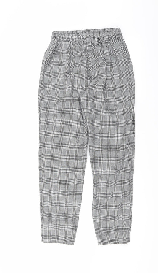 Preworn Womens Black Check Trousers Size L L26 in