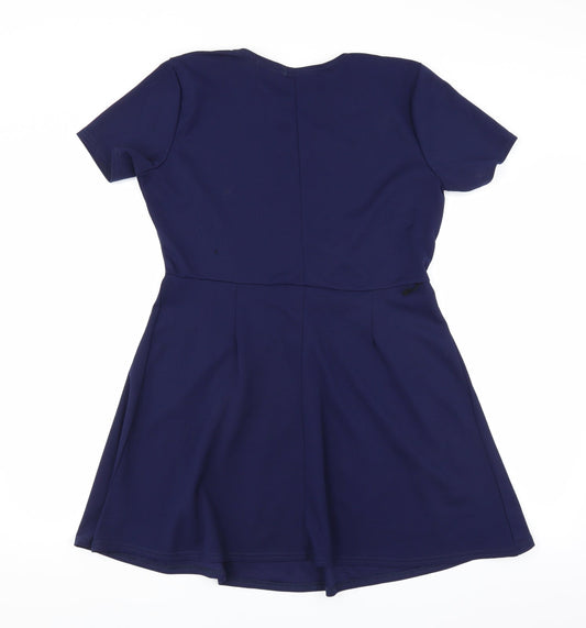 Boohoo Womens Blue Fit & Flare Size 14