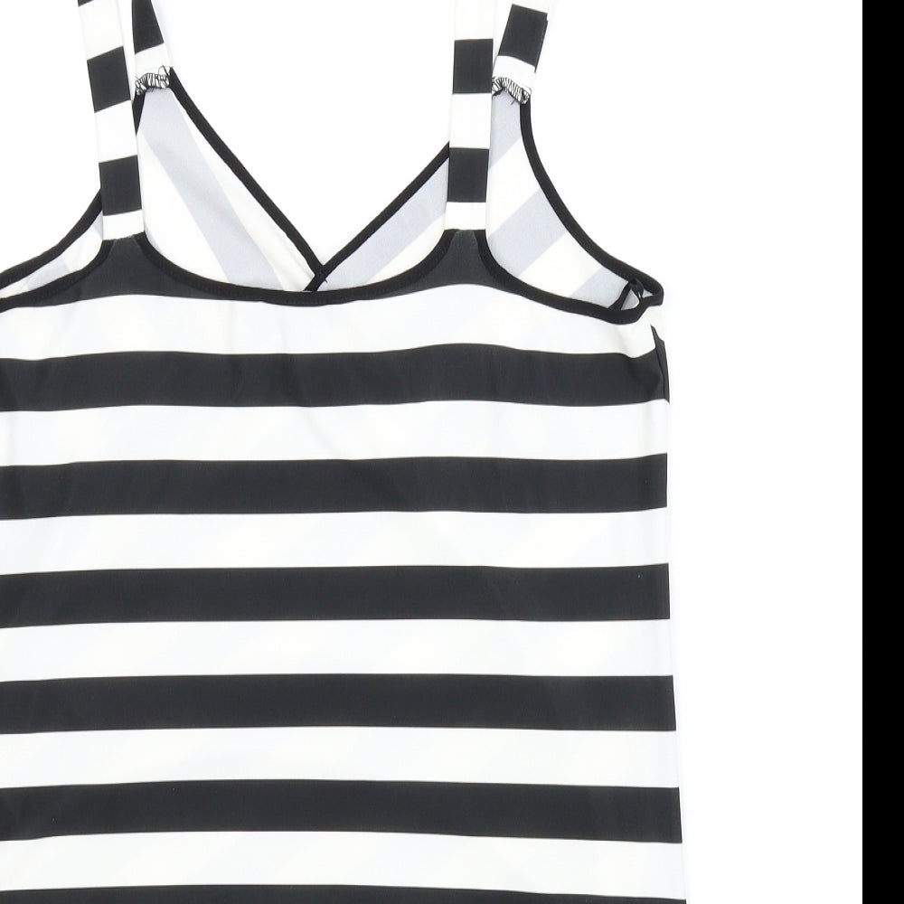 Wallis Womens Black Striped Wrap T-Shirt Size 10