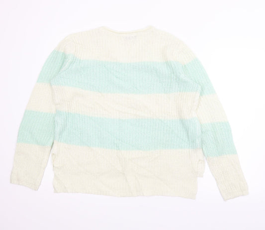 Bodyflirt Womens Green Striped Pullover Jumper Size M