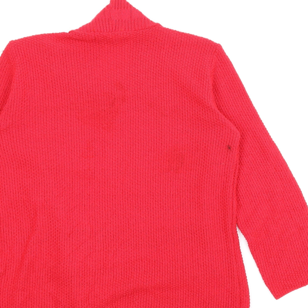 Brand and care label for Preworn women’s red striped jumper, size M, - jumper/cardigan