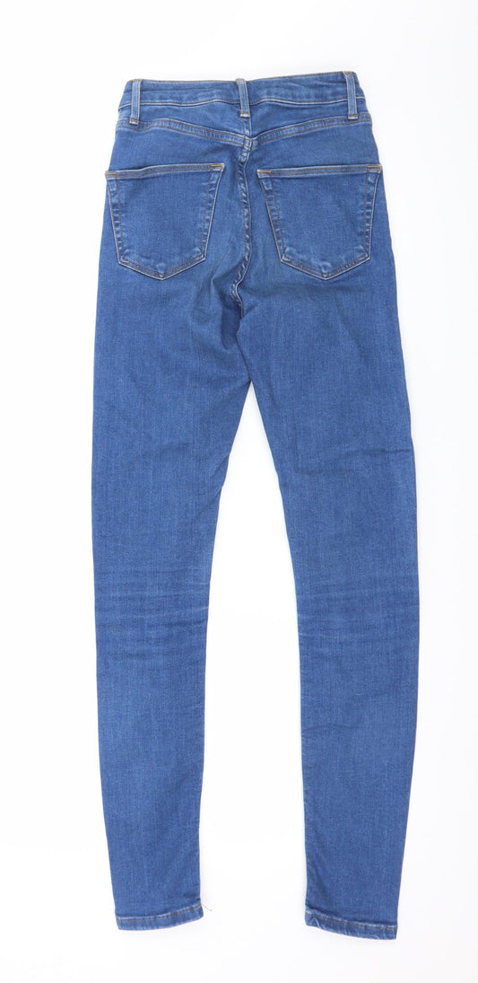 Topshop Womens Blue Denim Skinny Jeans Size 25 in L30 in
