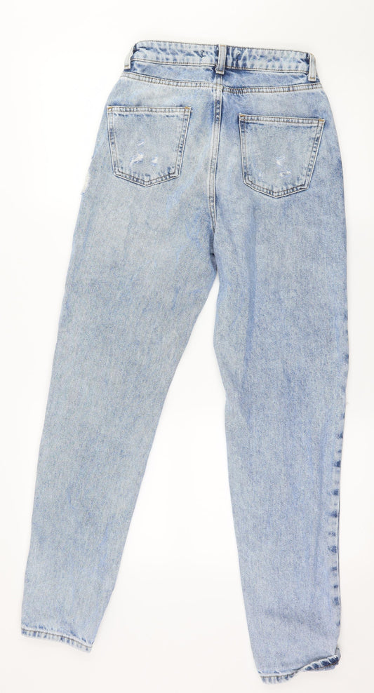 Denim & Co. Womens Blue Denim Mom Jeans Size 4 L28 in
