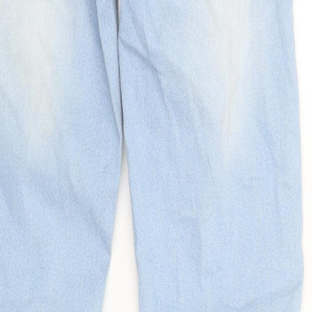 Brand and care label for Twentyfiveseven women’s blue denim skinny jeans, size UK 6, 27-inch leg
