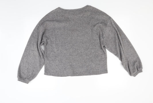 New Look Womens Grey Knit Pullover Jumper Size M