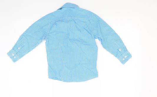 Izaac Mizrahi Boys Blue Check Basic Button-Up Size 5 Years
