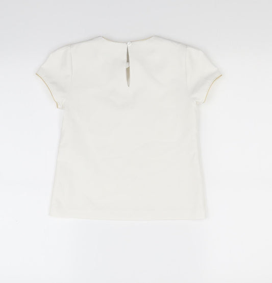 Patachou Girls White Basic Blouse Size 8 Years