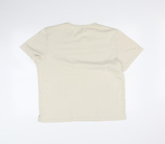 Fay Louise Womens Beige Basic T-Shirt Size L