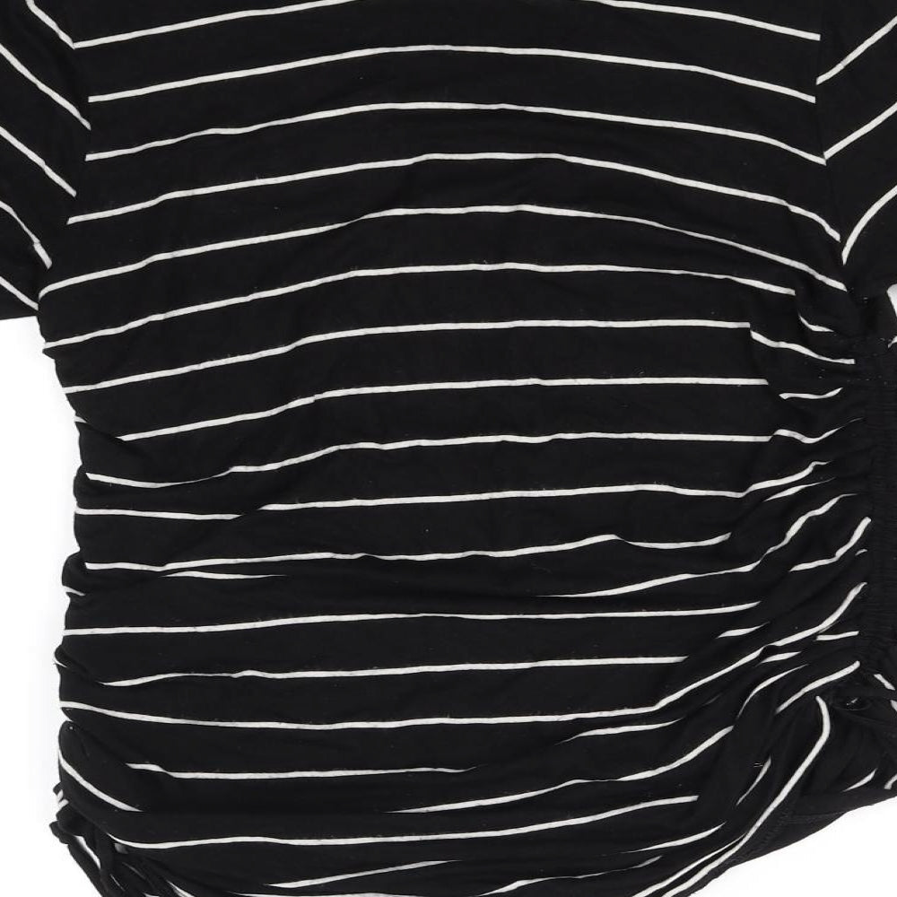 H&M Womens Black Striped Basic T-Shirt Size M
