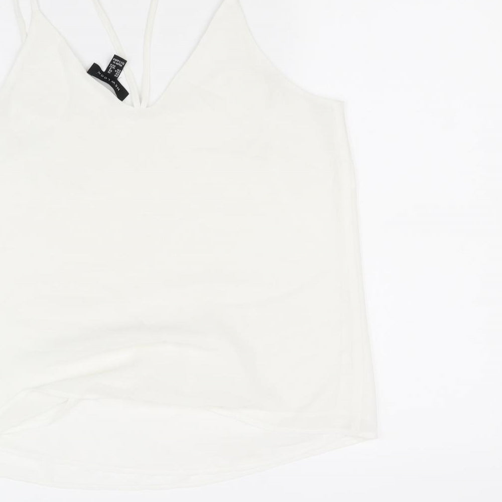 New Look Womens White Basic Blouse Size 10