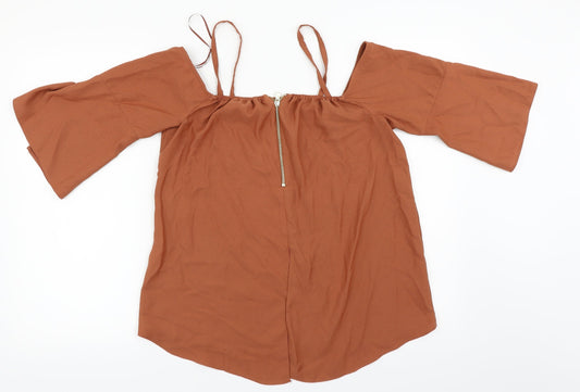 River Island Womens Orange Basic Blouse Size 10