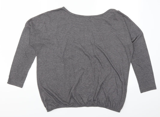 Evie Womens Grey Basic T-Shirt Size 14