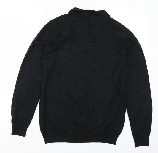 Easy Mens Black Pullover Jumper Size M