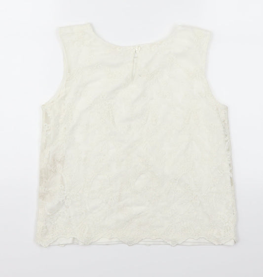 H&M Girls White Lace Basic Tank Size 14 Years