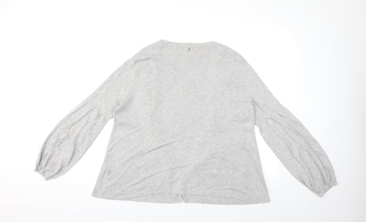 Preworn Womens Grey Knit Cardigan Jumper Size 18