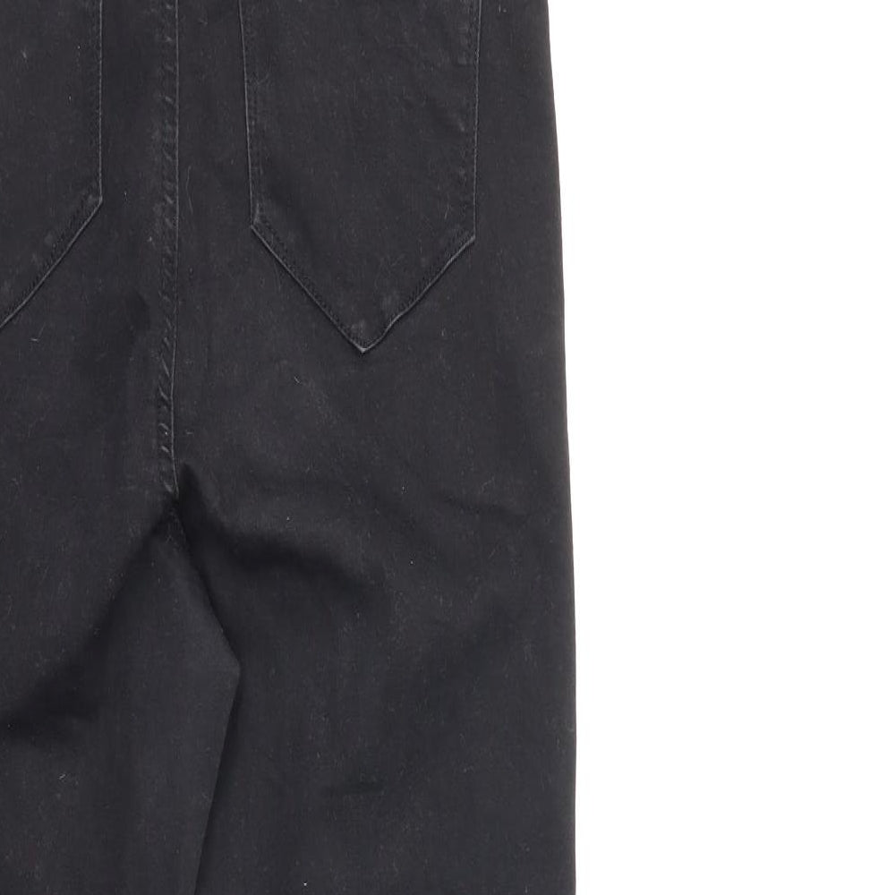 Brand and care label for Denim & Co. women’s black denim skinny jeans, size UK 16, 26-inch leg