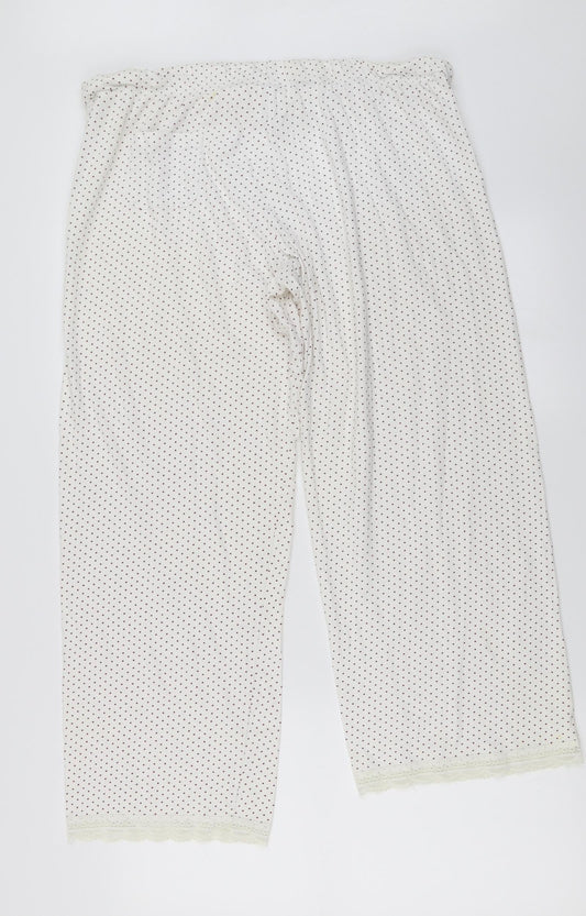 Secret Obsessions Womens Ivory Polka Dot Trousers Size L L22 in