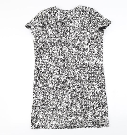 Miss Selfridge Womens White Animal Print A-Line Size 10