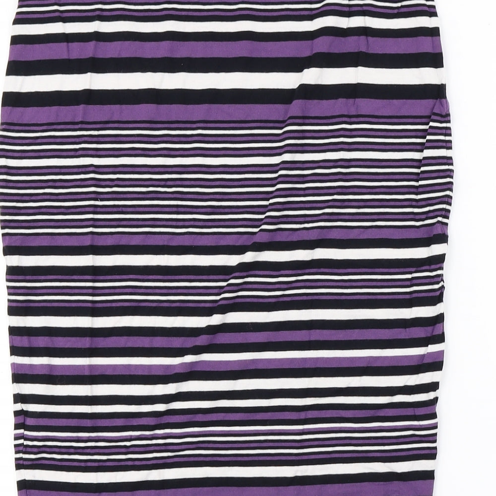 NEXT Womens Purple Striped Bandage Skirt Size 10