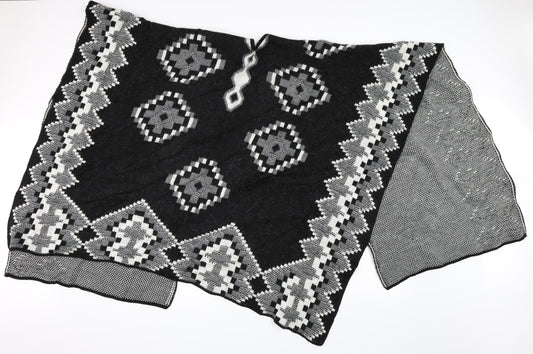 Preworn Womens Grey Geometric Cape Jumper One Size