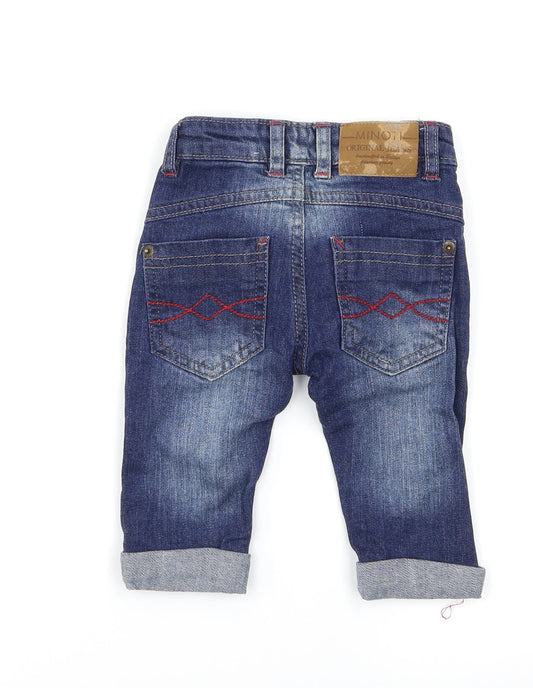 Minoti Boys Blue Cargo Jeans Size 6-9 Months