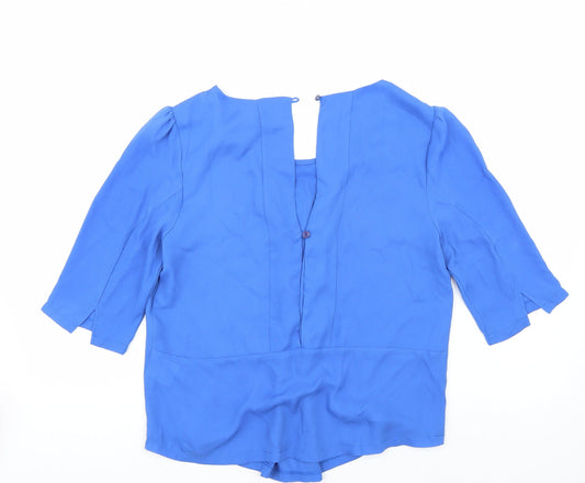 Louche Womens Blue Basic Blouse Size 10