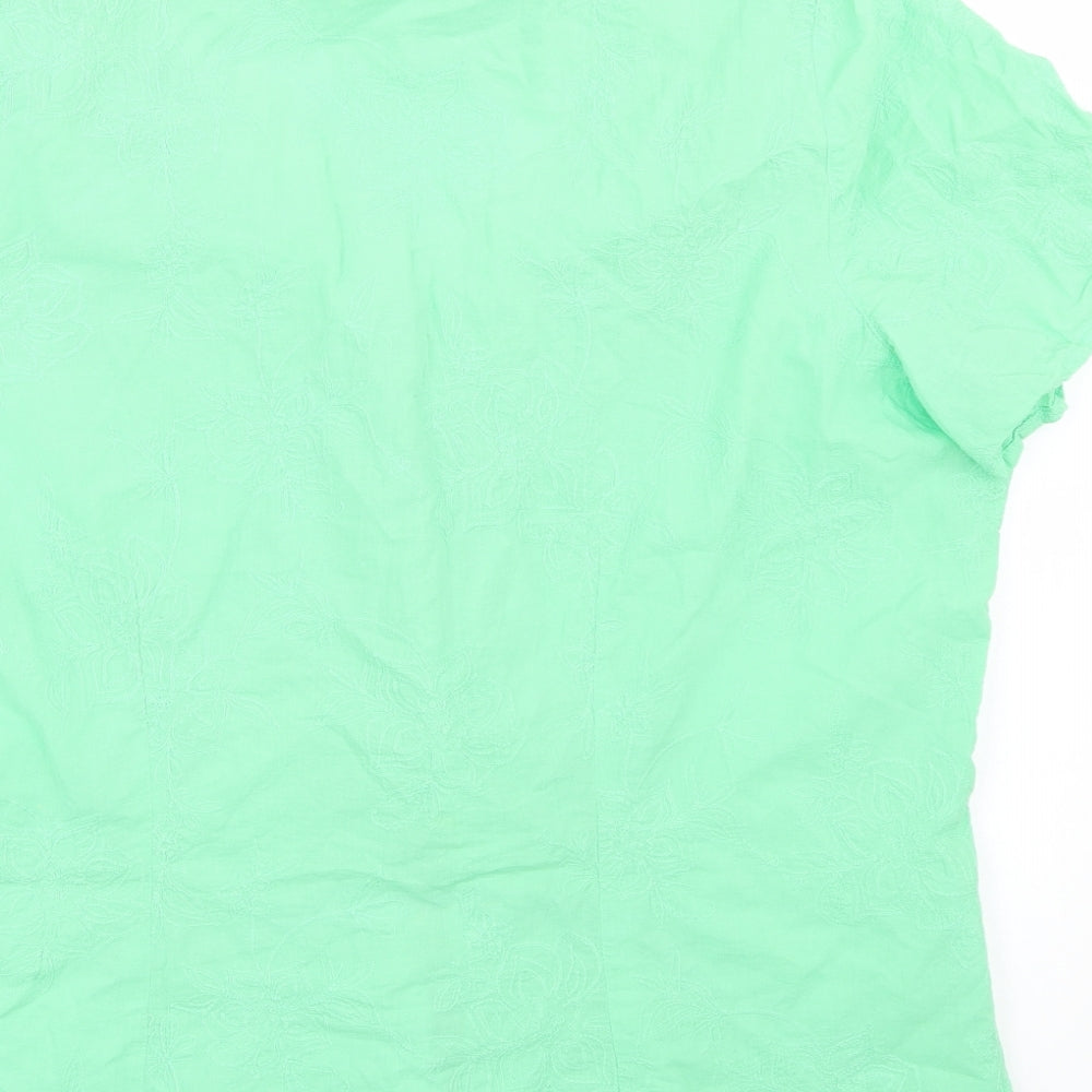 Canda Womens Green Basic Button-Up Size 22