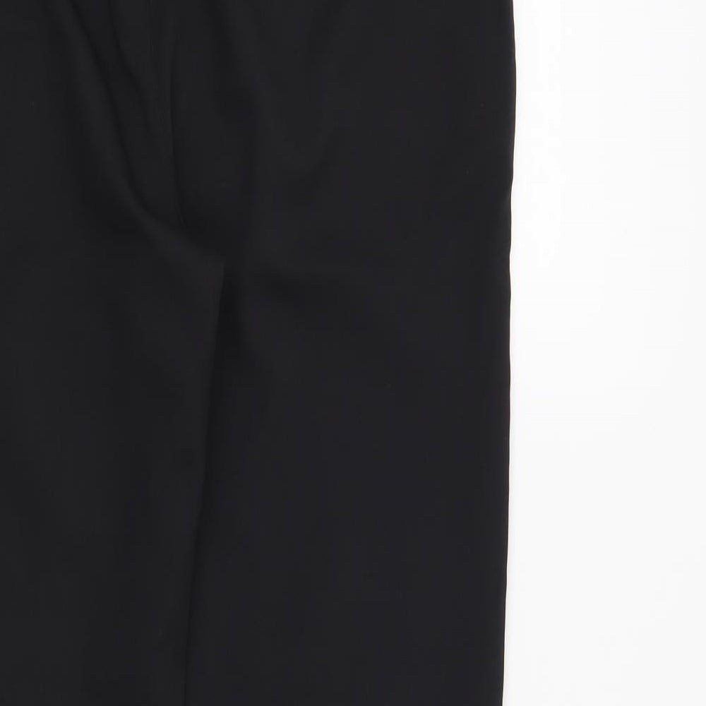 Brand and care label for Fashion Union women’s black trousers, size UK 10, 28-inch leg