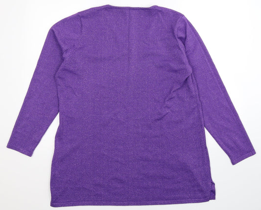 Michele Hope Womens Purple Pullover Jumper Size 20