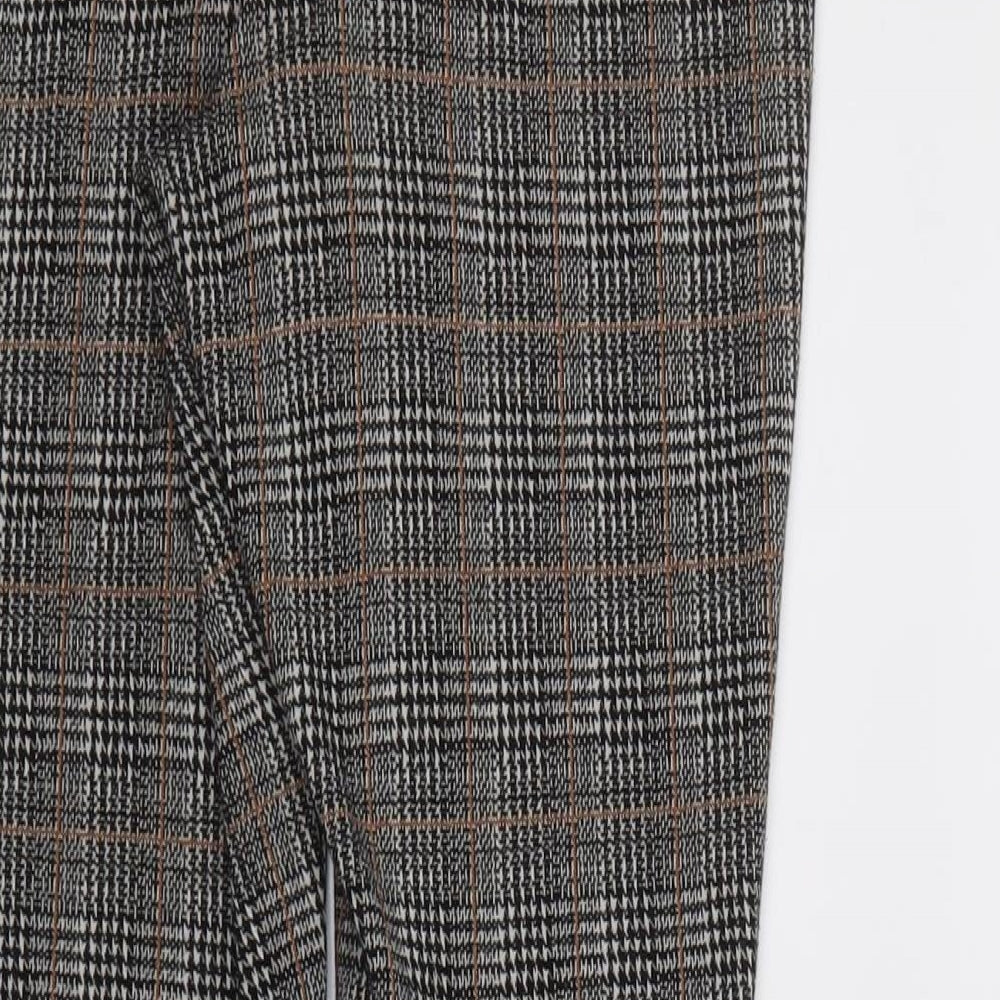 Brand and care label for Dorothy Perkins women’s brown check capri trousers, size UK 10, 26-inch leg