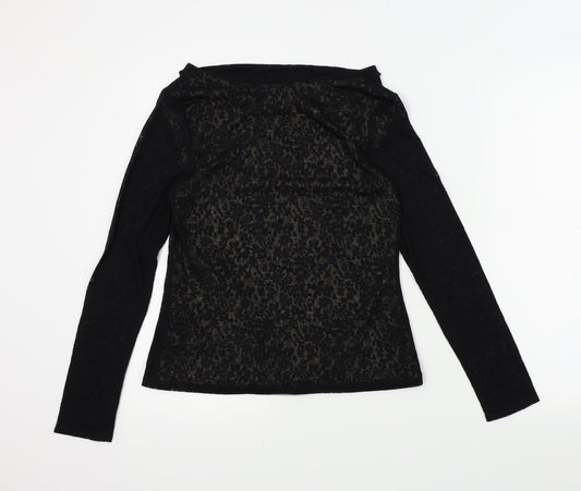 BHS Womens Black Floral Basic Blouse Size 12