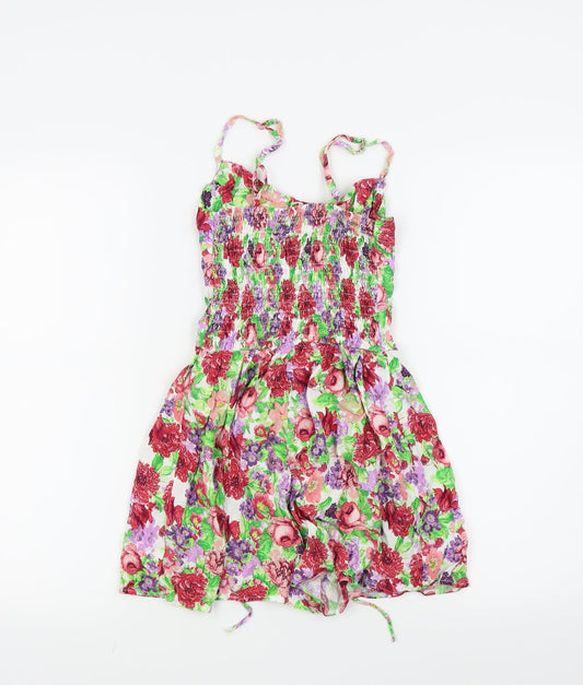 Bershka Womens Green Floral Romper One-Piece Size S