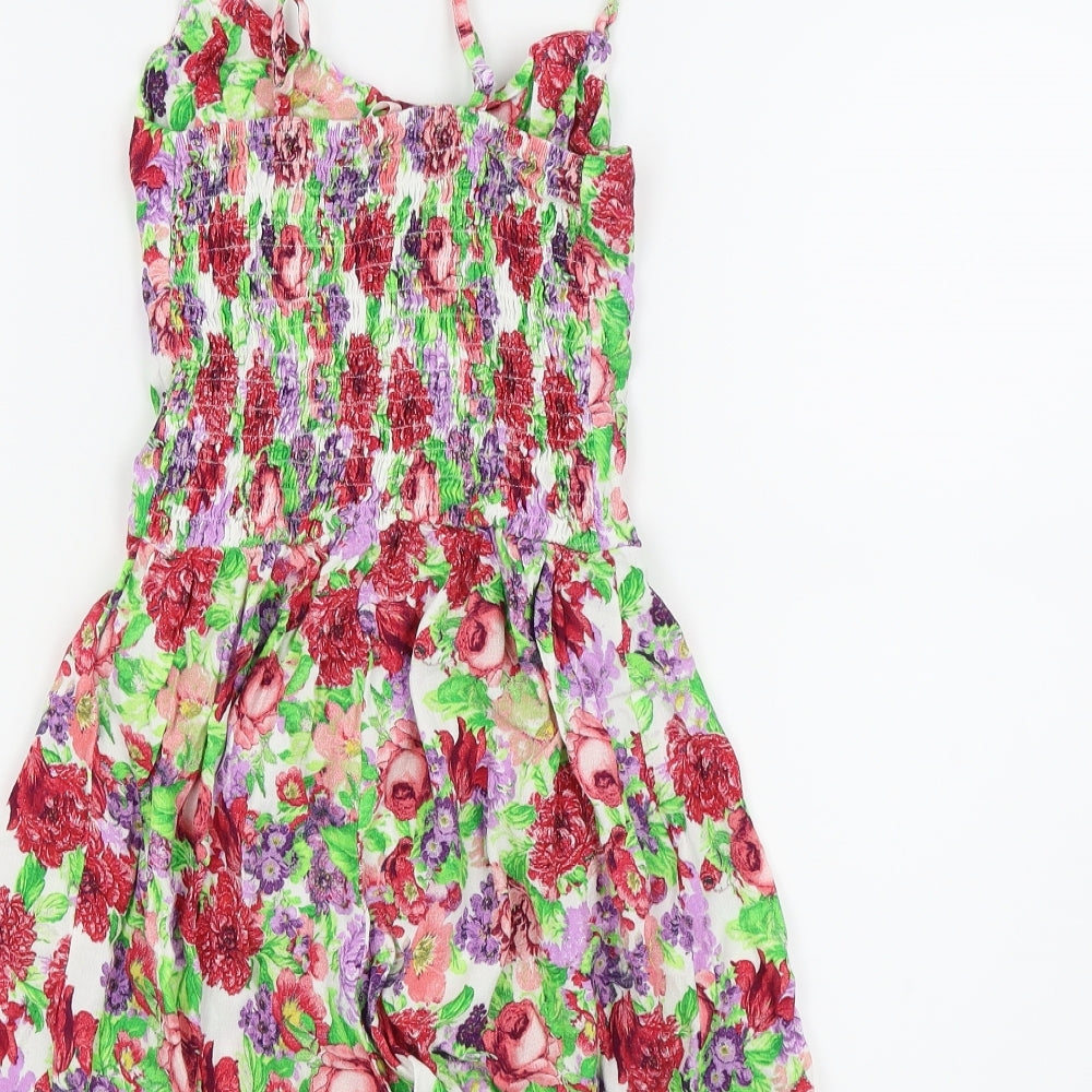 Bershka Womens Green Floral Romper One-Piece Size S