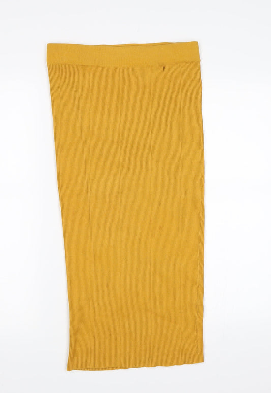 Hera London Womens Yellow A-Line Skirt Size L