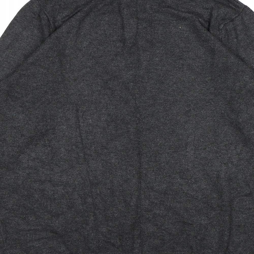 Brand and care label for River Island men’s grey knit jumper, size S